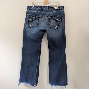 Y2K Monarchy Emboridered Pocket Bootcut Jeans Size 38